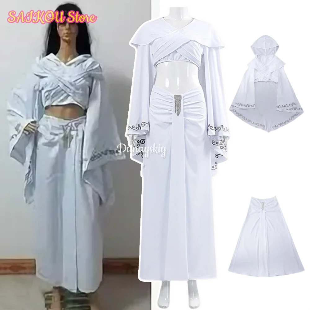 

Amidala Cosplay Anime Star Queen Pna Cosplay 코스프레 의상 3xlSexy White Bra Skirt Suit Dress For Woman Halloween Outfit Role-playing