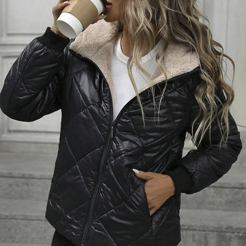 New Autumn Winter Women Fashion Ultralight Padded Puffer ZipperJacket Coat Lady Soild Warm Outerwear Hooded Coat Female Parka