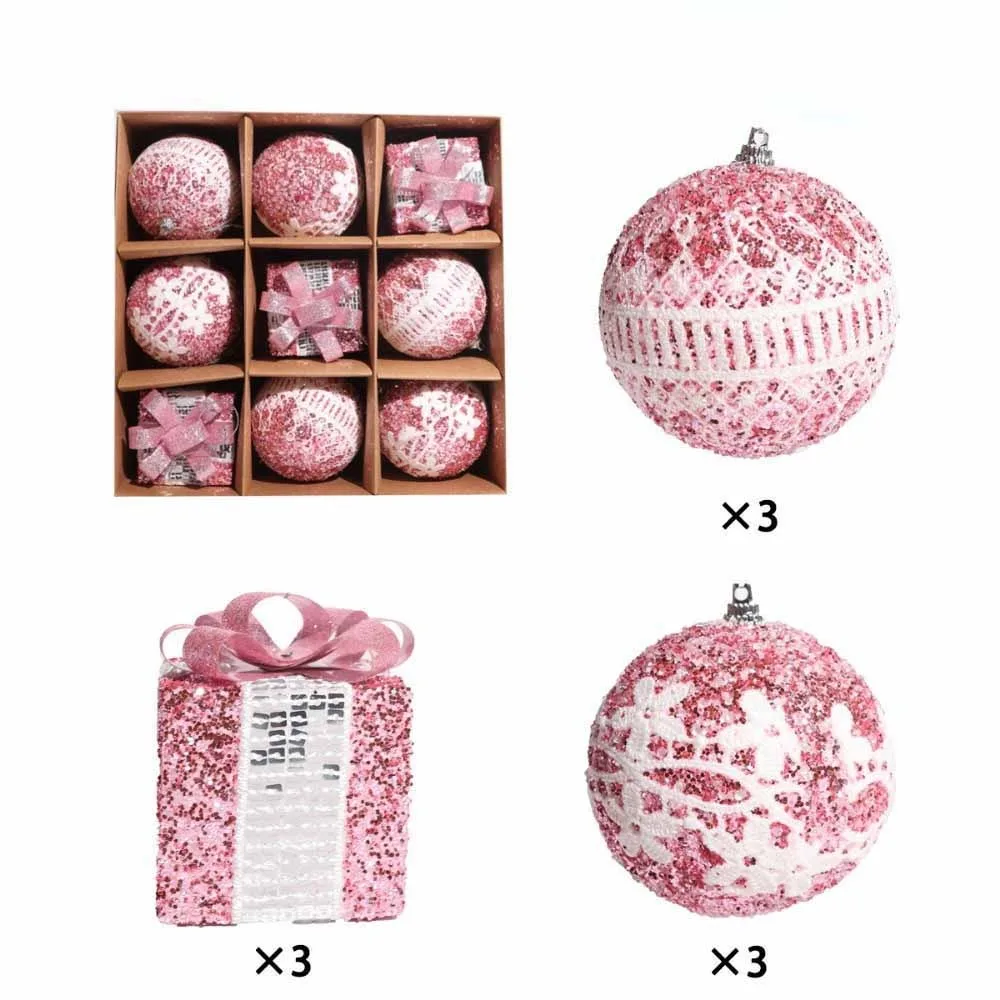 

Plastic Christmas Ball Ornaments Shatterproof Hanging Christmas Tree Topper Reusable Glitter Christmas Baubles Home Office Decor