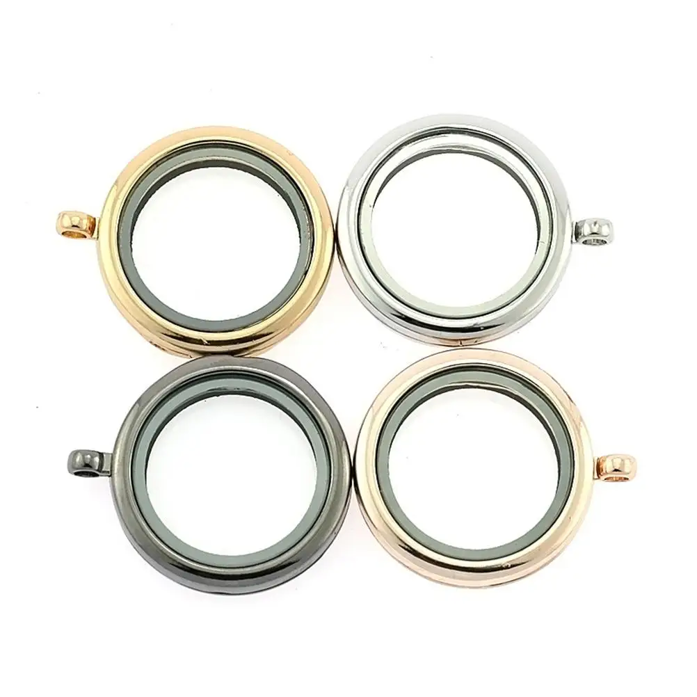 

2pcs Round Pendants Zinc Alloy Glass Funny Necklace Parts Photo Box Lightweight Funny Necklace Parts White Golden