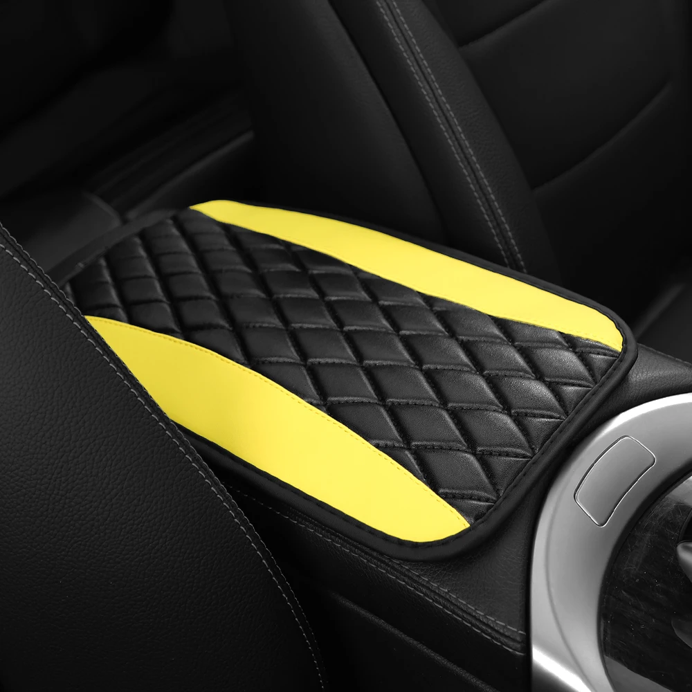 

Многоцветная трехмерная подушка для подлокотника автомобиля из искусственной кожи с вышивкой, подушка для центральной консоли, предметы для украшения автомобиля