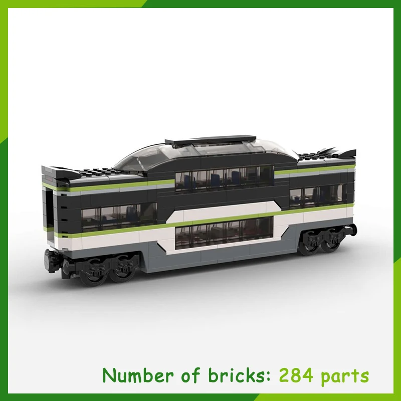 Dome Car for Passenger Train 60337 Building Blocks DIY Bricks Modular Model Creative Assembly Toys Present Kid Gift MOC-114110