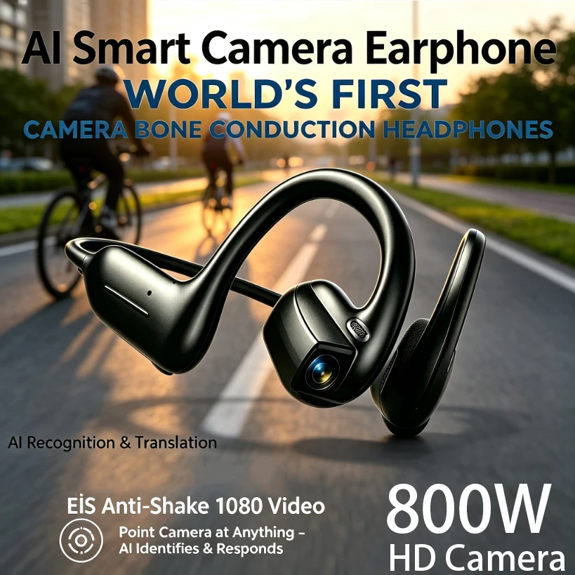 2026 New Smart Earphones Dynamic Sound Effects Music Bluetooth HD Calls 800W Smart Camera Real-time Translation Smart Earphones