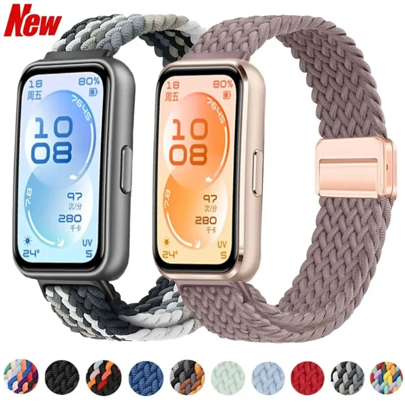 Offizielles Nylon-Geflechtarmband für Huawei Band 11/11 Pro, Sportarmband mit magnetischer Schnalle, atmungsaktives Armband für Huawei Band 8/9/10.