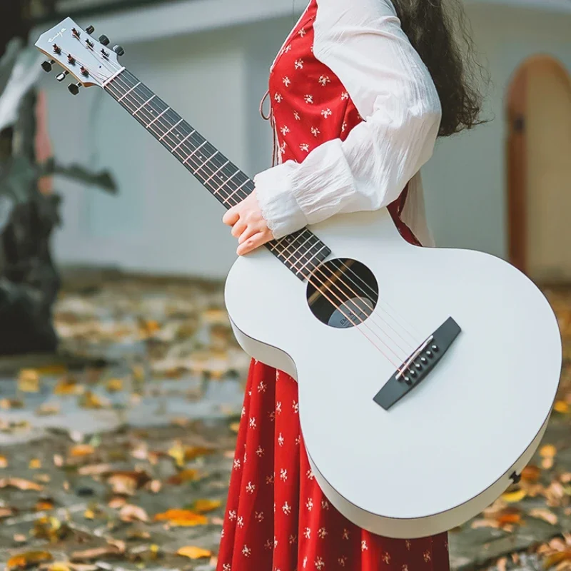 

X0 Guitar Good-looking Glacier White 41-Inch Folk Ballad Guitar Beginner Men and Women 36-Inch Travel Model