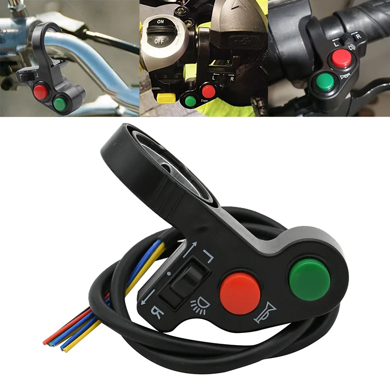 دراجة نارية تشغيل/إيقاف زر سكوتر 22 مللي متر المقود القرن بدوره إشارات أضواء تحكم التبديل ل KTM هوندا كاواساكي ياماها ATV
