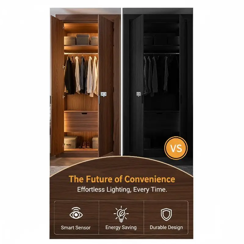 Automatic Reset Switch Cabinet Door Activated Light Switch Long Service Life Wardrobe Closet Lamp Controller for Home Use