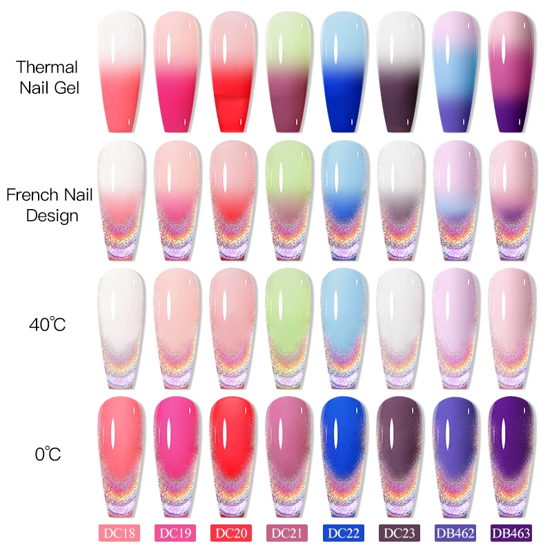 Mtssii 6ml Thermal Rainbow Holographic Cat Eye Magnetic Gel Temperature Color Changing Magnetic Gel Varnish Laser Soak Off Gel