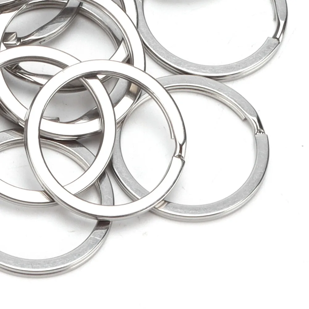 50pcs & Charms Stainless Steel Key Ring AntiRust 30mm Keychain Round Stainless Steel Ring Accessories
