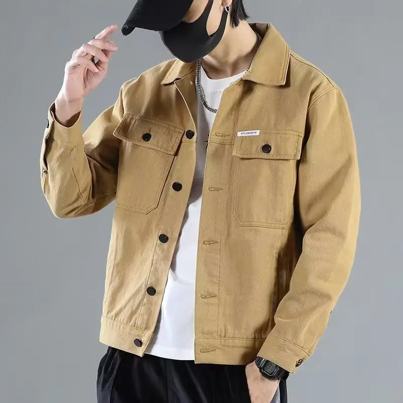 

Men's Casual Denim Jaet Spring Autumn Korean Sle Youth White Denim Workwear Jaet Versatile Faion Brand Stand Fit