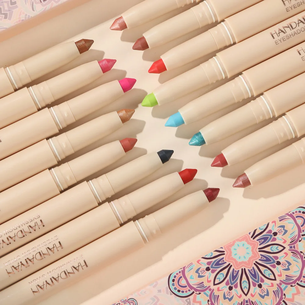 22 Colors Eyeshadow Stick Shimmer Matte Eye Shadow Cosmetics Shadows Pencil Eyeliner Highlighter Shimmer Pigment Silkworm Cream