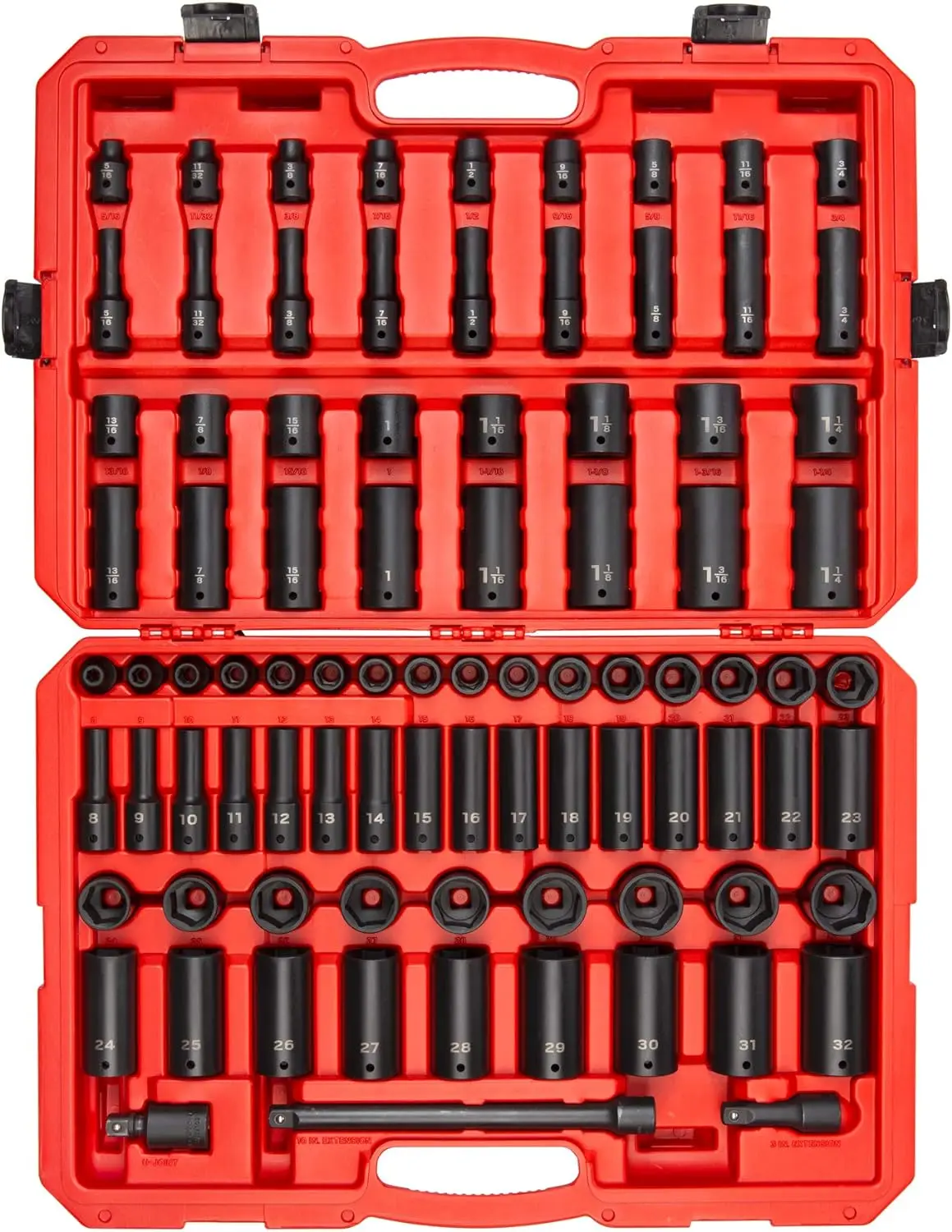 

TEKTON 1/2 Inch Drive 6-Point Impact Socket Set, 87-Piece (5/16-1-1/4 in., 8-32 mm) | SID92407