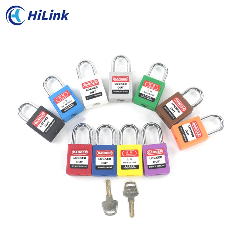 

HiLink Multicolor 10 PCS High Quality 25mm Short Steel Shackle Safety Padlock Kit For Industrial Lockout-Tagout