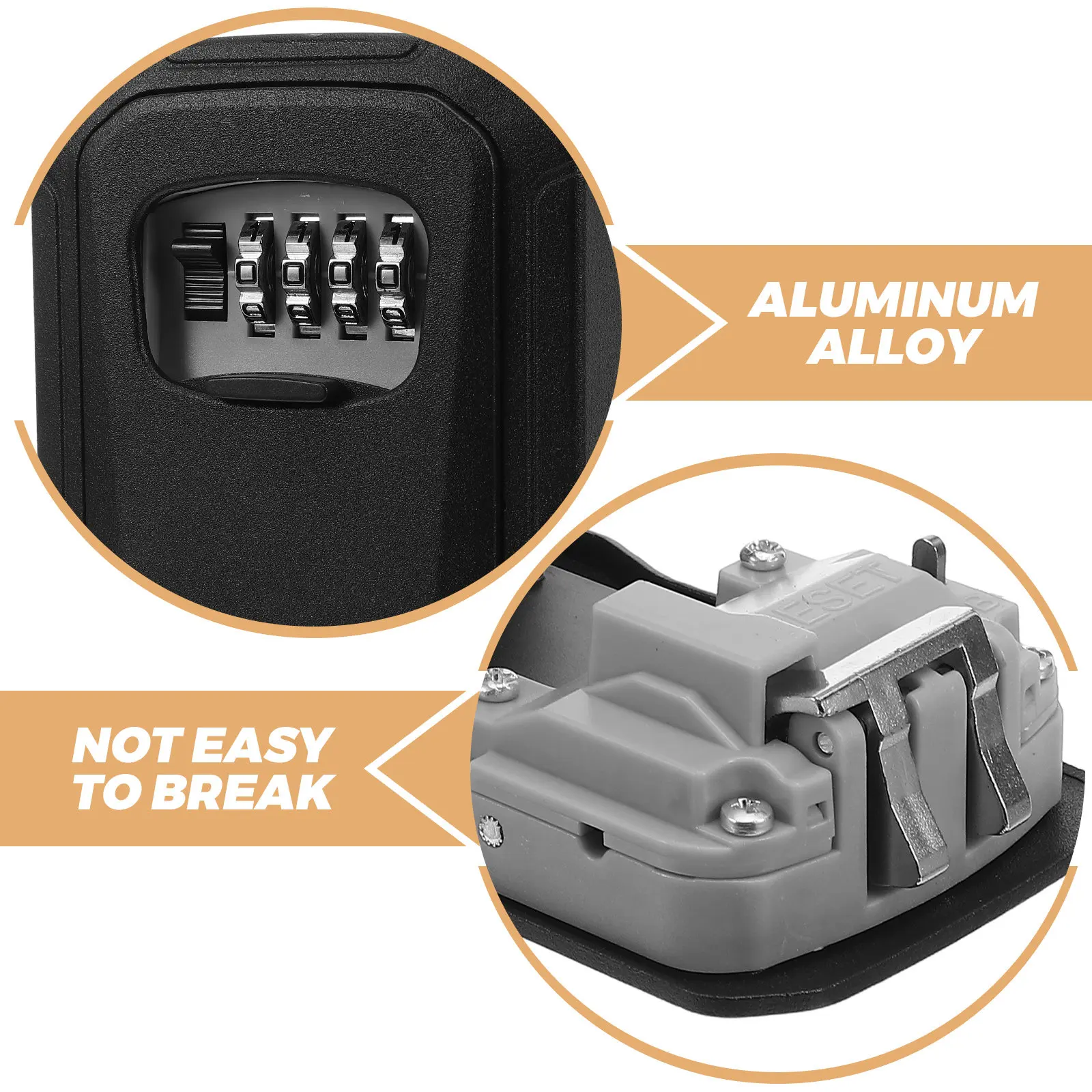 Outdoor Weatherproof Password Lock Box Aluminum Alloy Key Safe Combination Lock for Home Rental Use Outside Key Safe Box