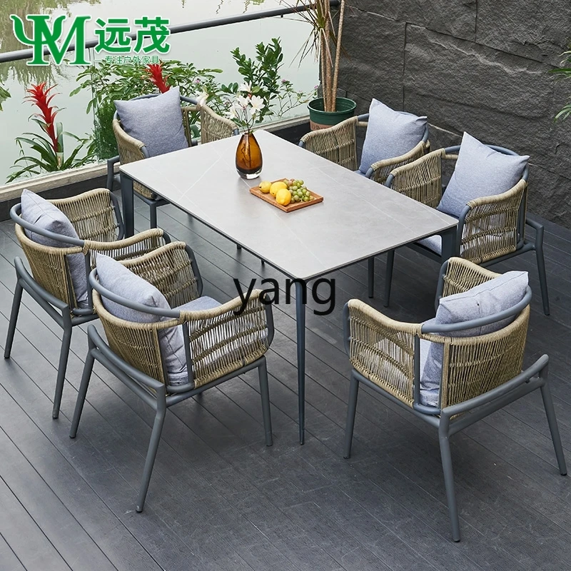 Lmm outdoor table and chair combination open-air terrace garden courtyard sun room outdoor rattan chair