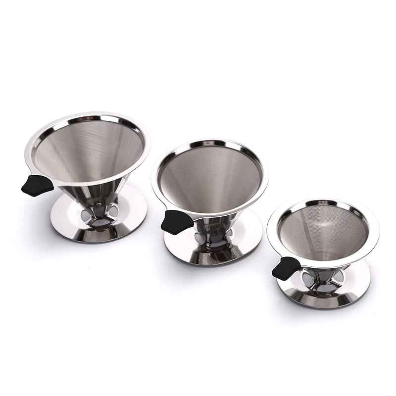 1PC Stainless Steel Reusable Coffee Filter Holder Pour Over Mesh Tea Dripper Cup