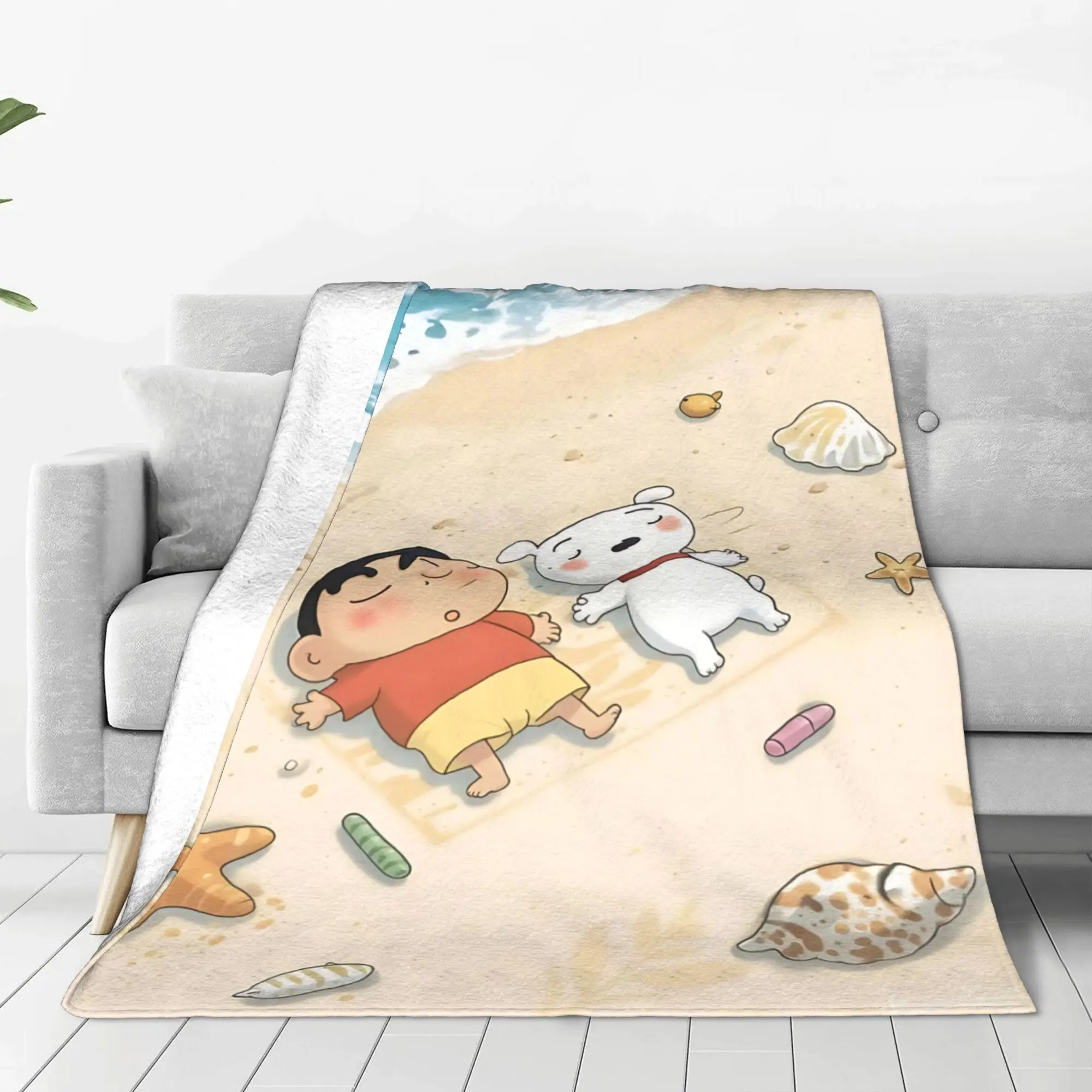 1PC home Cutecore Crayon S Shin chan  Blanket Super Cosy Plush Home Living Room Sofa halloween