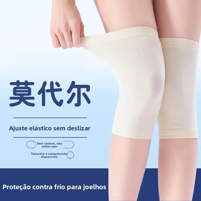 モーダル膝パッドカバー薄くて暖かい冬用脚冷え防止夏用エアコン付きの部屋用ユニセックスシームレス関節保護ソックス
