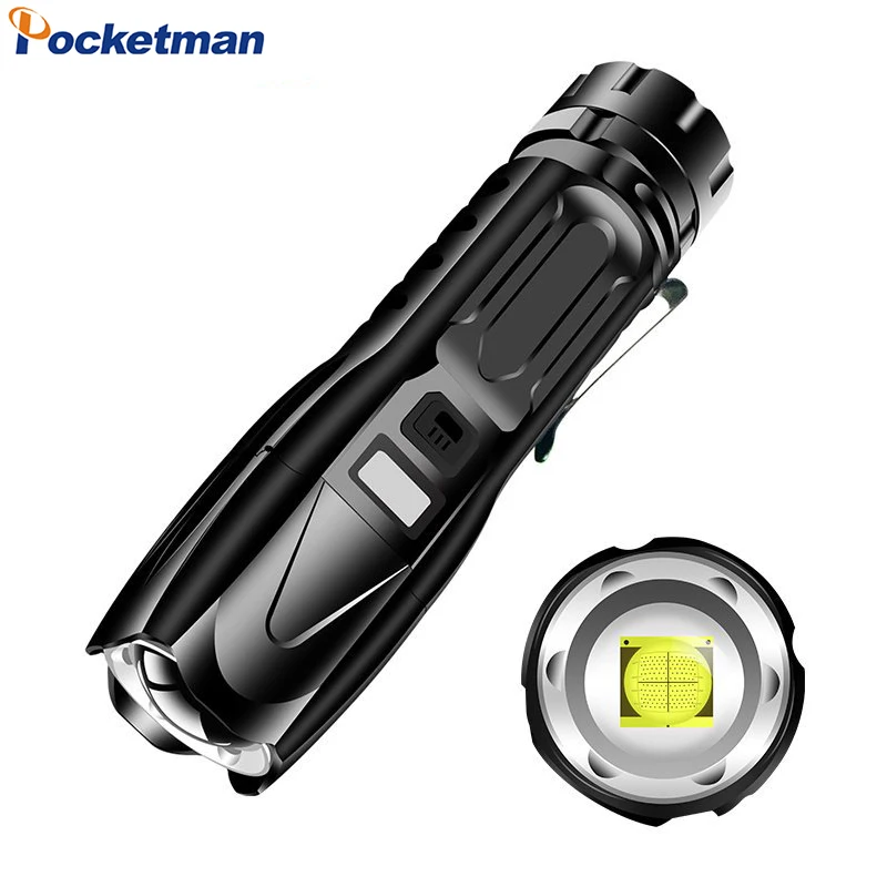 

High Lumens Tactical Flashlight USB Rechargeable 5 Modes Torch Zoomable High Lumens LED Flashlight for Camping Emergency