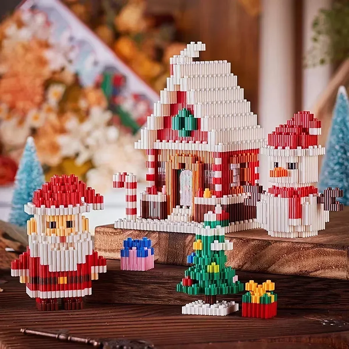 Blocs de construction de connexion de noël et d'halloween, Mini modèles, maison hantée citrouille fantôme + jouet d'assemblage amusant pour décoration festive pour enfants