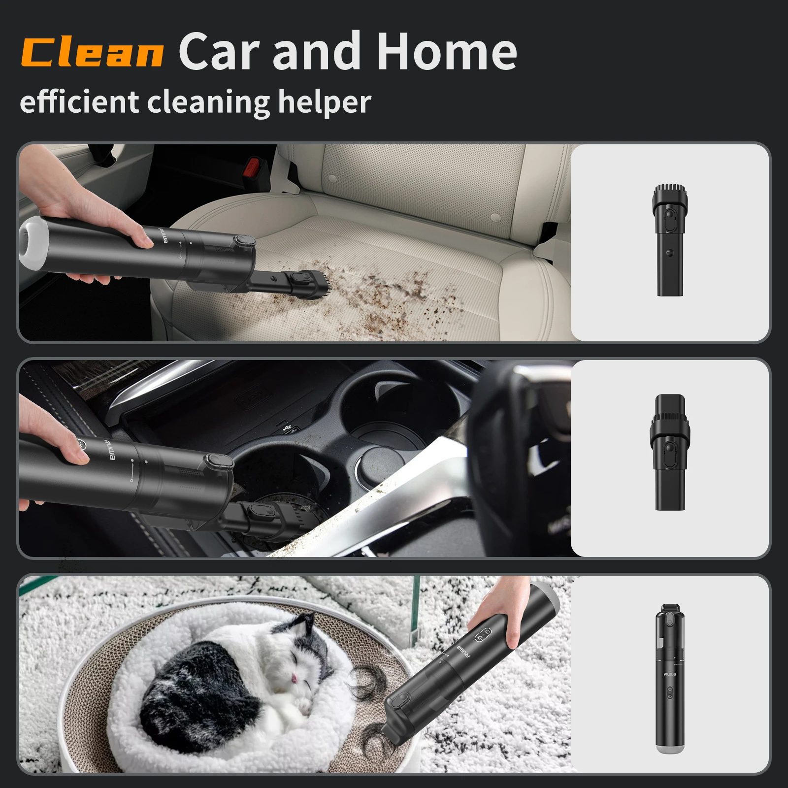 Aspiradores de pó poderosos Chuboor para carros e casas com filtro HEPA limpam efetivamente poeira, detritos e cabelos, presentes de Natal