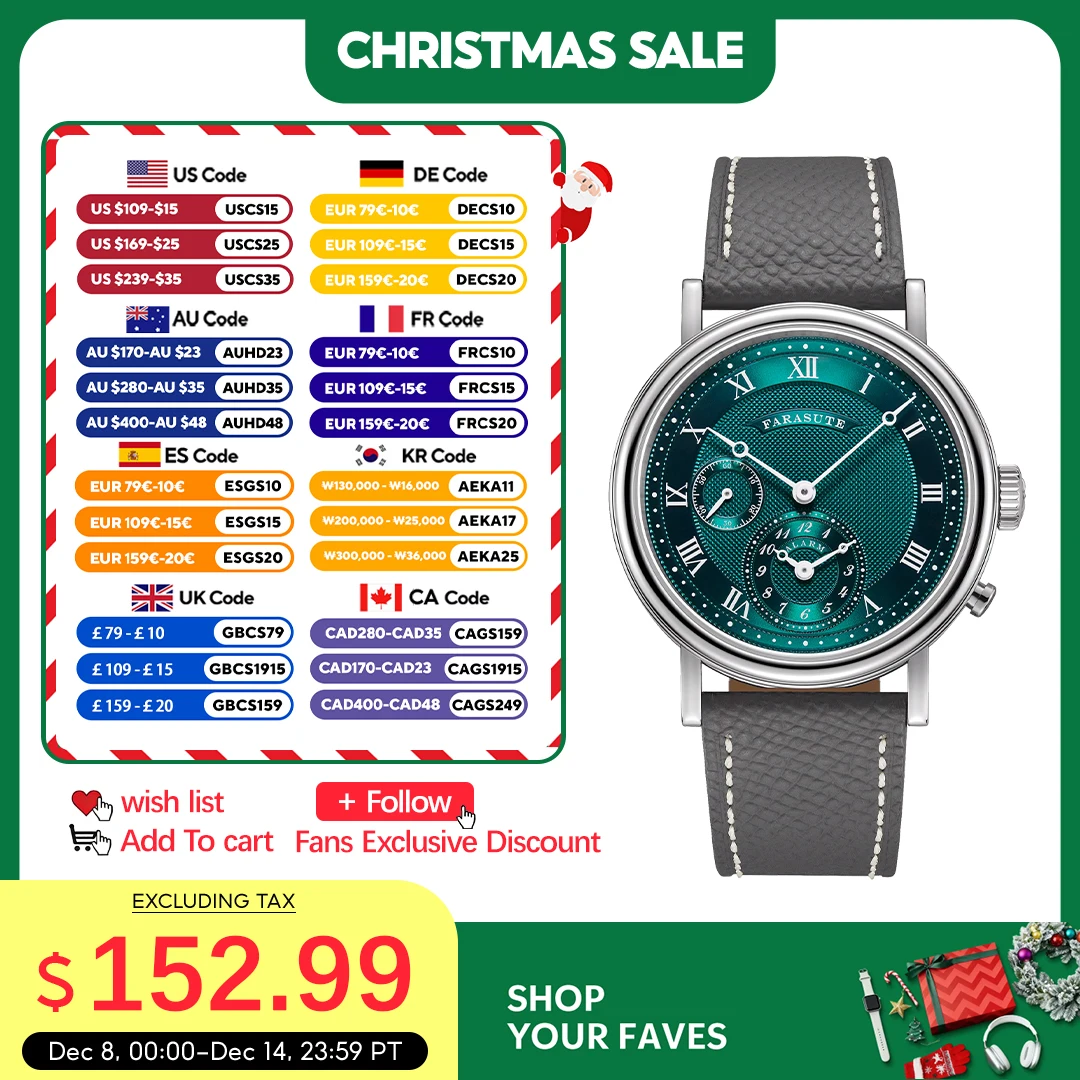 

FARASUTE Retro Luxury Alarm Clock Quartz Watch Men Waterproof Night Light Wristwatch Casual Sapphire Stainless Steel Male Reloj