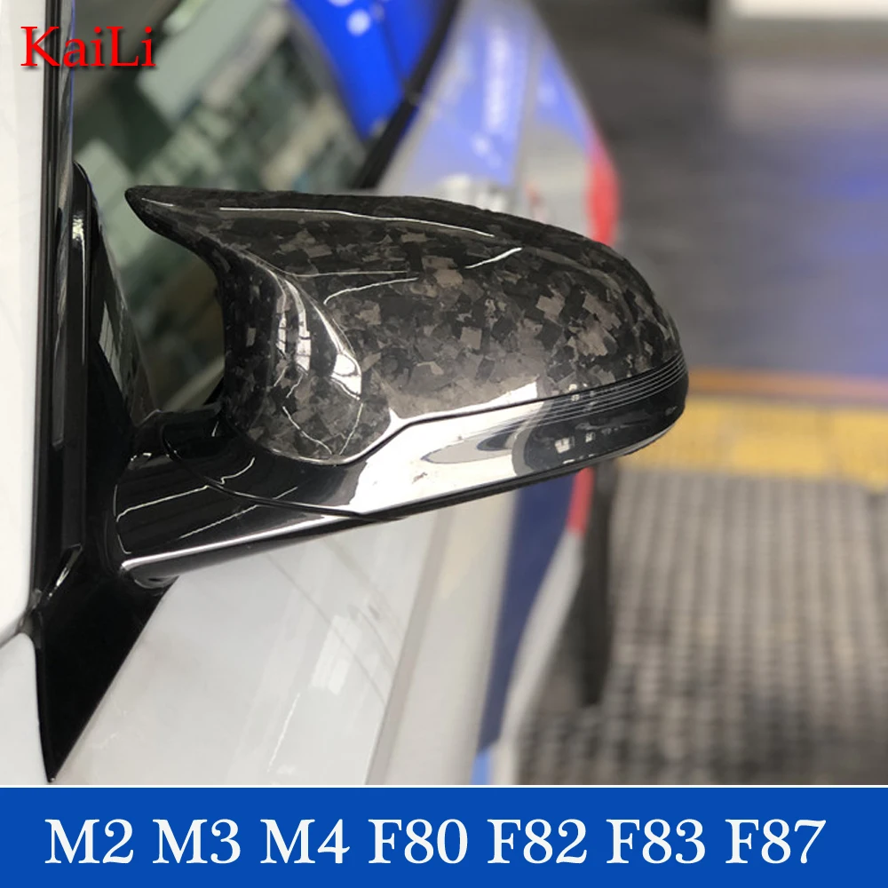 

Real Forged Carbon Mirror Covers Caps For BMW M2 M3 M4 F87 F80 F82 F83 Car Door Side Cap 1 Pair