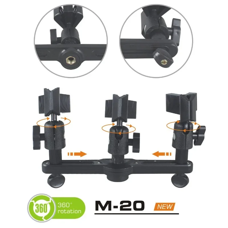 

Кронштейн для крепления микрофона Т-образный стержень Профессиональный 2 зажима для держателя микрофона Профессиональная рама для микрофона с тремя головками Прямая настольная подставка