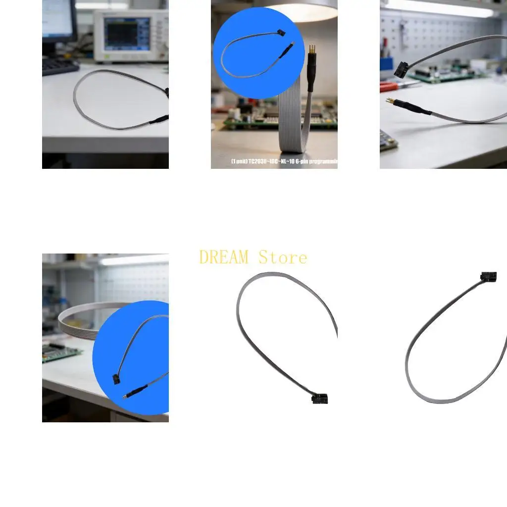 Ribbon Programming Cable TC2030-IDC-NL-10 with 6Pin Spring Contact for Chip Programming, Board Service, Device Testing and
