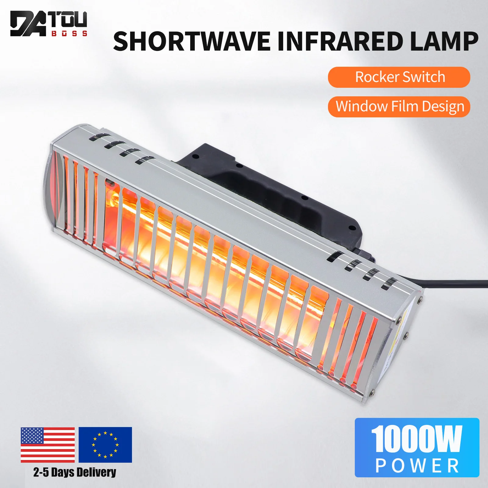 DATOUBOSS DT-002 Short Wave Infrared Paint Lamp 2000W Temperature Increasing High Brightness LED Tube Handheld Portable Lamps