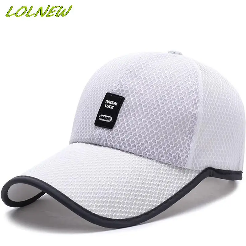 Summer Men\'s Mesh Baseball Cap Breathable Summer Caps Dad Hat Outdoor Fishing Hats Bone Gorras Snapback Trucker Cap