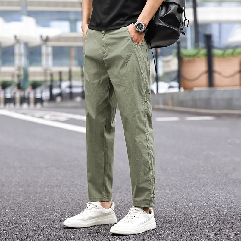

Ice Silk Men's Golf Men's Midweight Casual Pants Sports Pants Simple Design Khaki Black Slim Straight Leg Stretch Casual Trouse