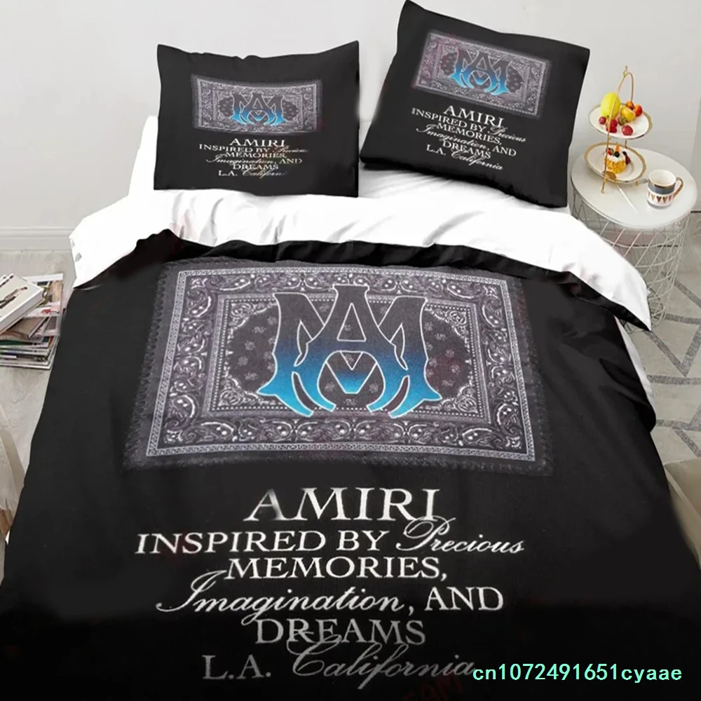 New Logo Amiris Graffiti Bedding Set,Duvet Cover Comforter Bed Set Quilt Cover Pillowcase,King Queen Twin Size Boys Girls Adults