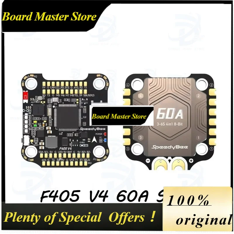 BoMaS1pcs For F405 V4 60A Stack 3-6S FC&ESC ICM42688P F405 FC Flight Controller BLHELIS 55A 4in1 ESC For FPV Freestyle Drone Mod
