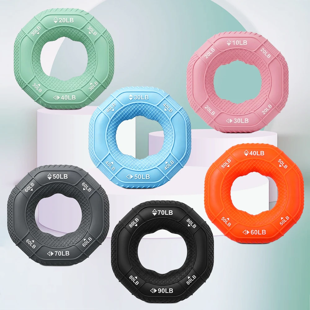 3 kind Strength Silicone Hand Gripper Ring Finger Trainer Hand Power Grip Ring Stress Relief Home Sport Workout Fitness Exercise