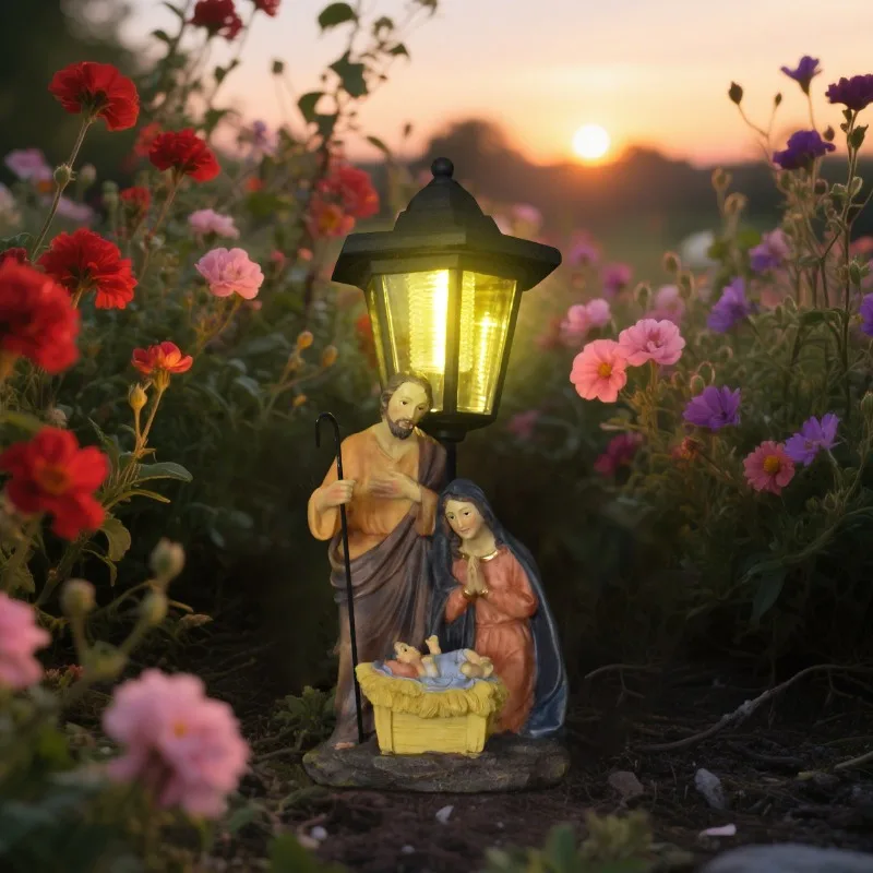 Creative Solar Lights Outdoor Waterproof Jesus Garden Lights Solar Lights Christmas Scene Lighting Outdoor Decoration