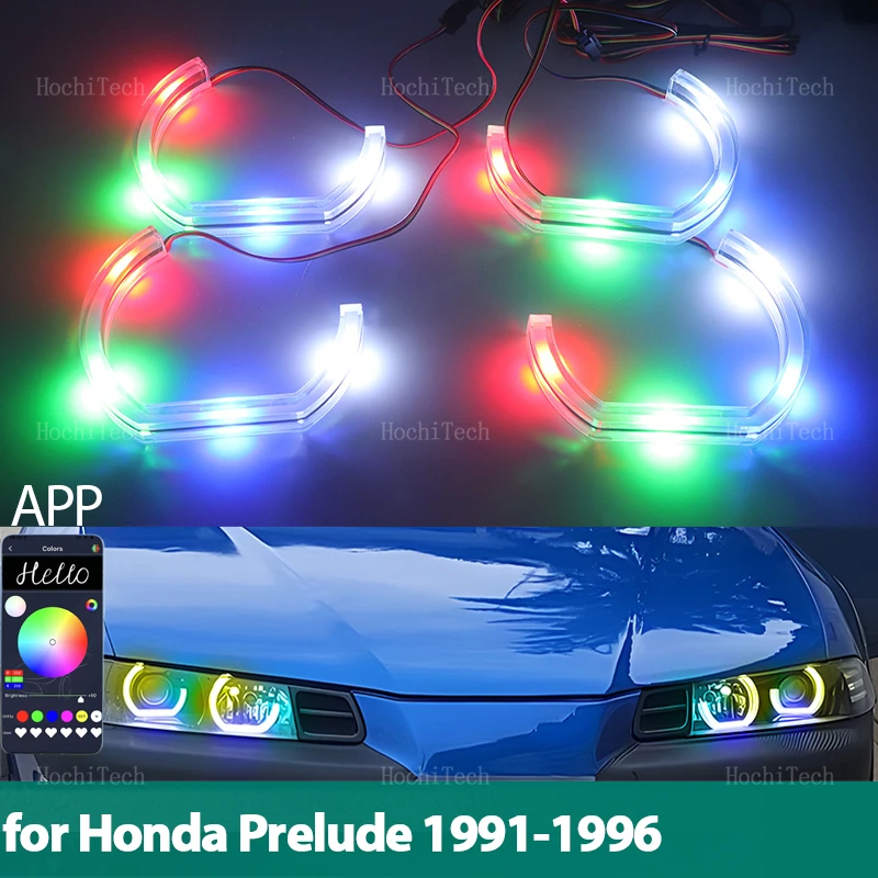 

Sequential APP Remote control New style Muti-colored modes Angel Eyes Ring LED Turn signal for Honda Prelude 1991-1996