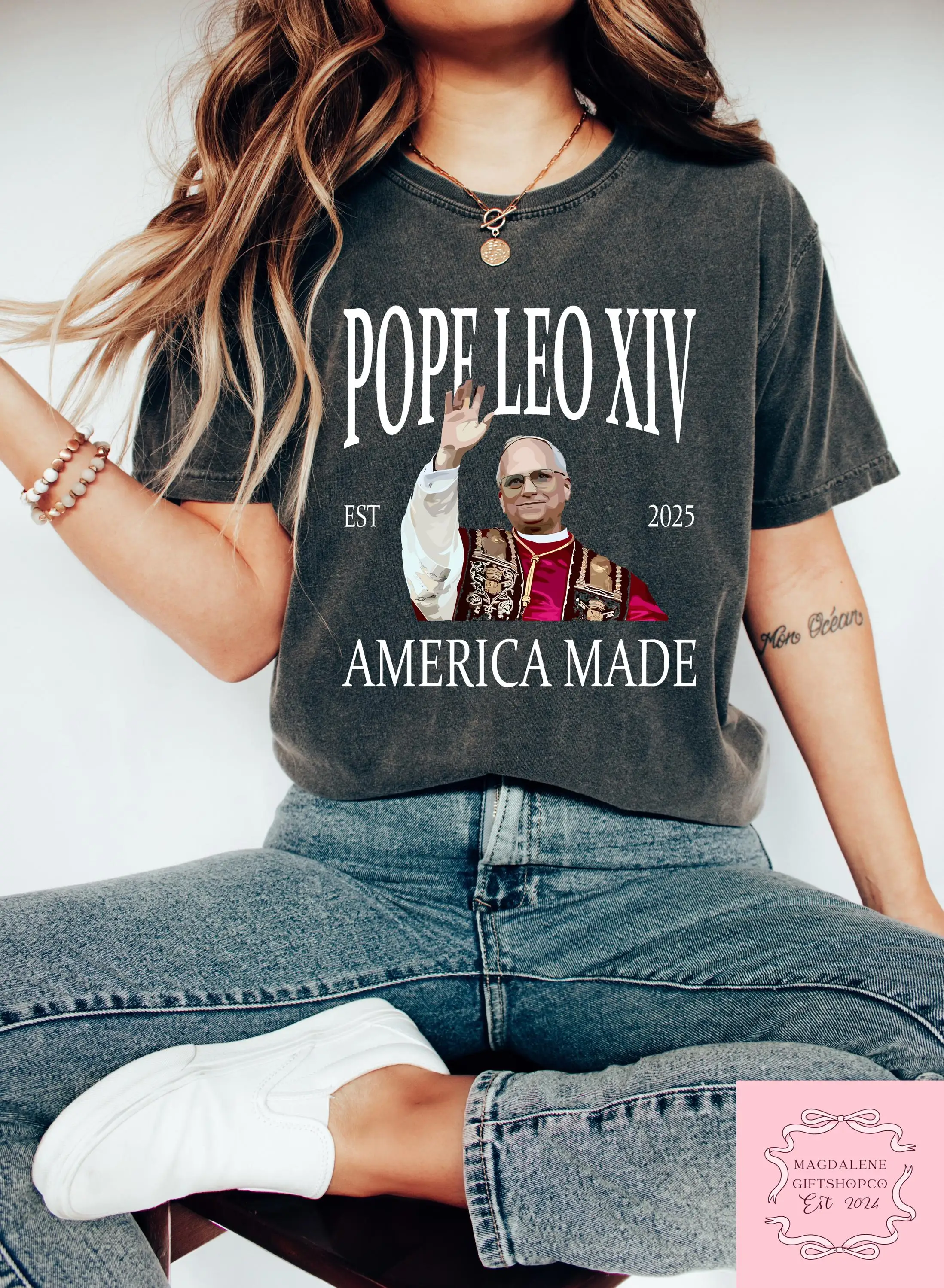 Pope Leo XIV Est 2025 T-shirt, America Made New Pope Shirt, Robert Prevost Tee, Catholic Church Gift, First American Pope