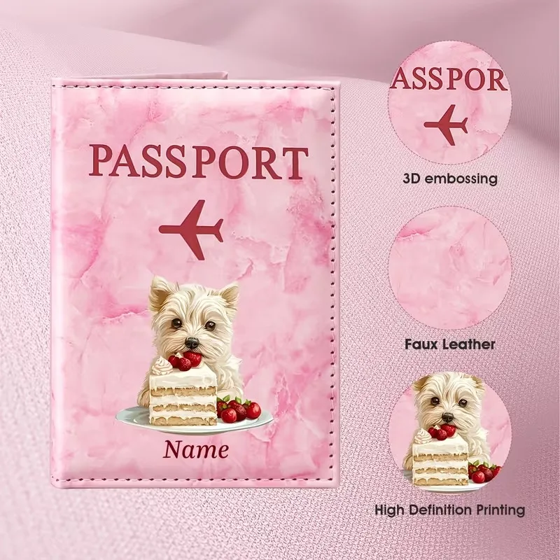 Personalized PU Passport Holder Cover Suitable for Travel, Honeymoon & Business Trips - Lightweight Foldable Lining Case