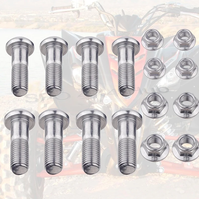 

8PCS Rear Sprocket M10*35 Bolts Nuts for Yamaha Raptor 350 700 700R YFZ450 450V 450R 450X ATV Quad buggy parts 90109-10013-00
