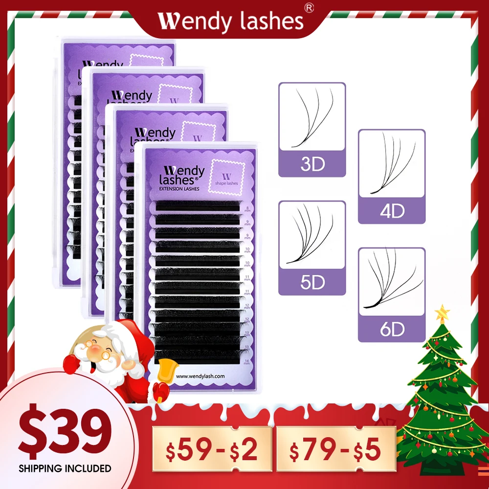 5D/6D/4D/3D W Shape Lashes Extension Automatic Flowering Premade Fan Eyelashes Makeup Supplies Wendy Lashes EyeLash Extensions