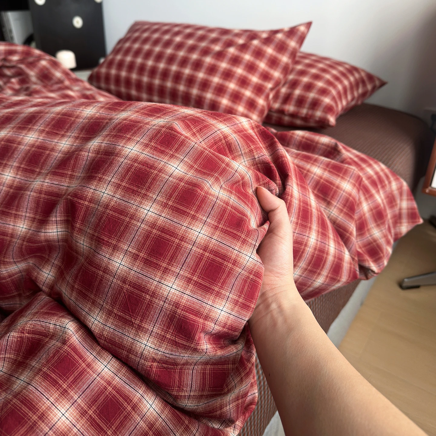 Vintage Plaid Bedding Sets 2026 Retro Aesthetic Duvet Cover Set 100% Cotton Single Twin Size Double Bed Sheet Set For Bedroom