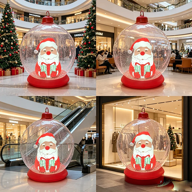 24inch Inflatable Christmas Ball Ornaments, Pvc Snowman Inflatable Christmas Decorative Balls, Suitable for Outdoor Yards, Front Porches, Swimming Pools, Christmas Trees, Inflatable Christmas Ball Decorations view 5