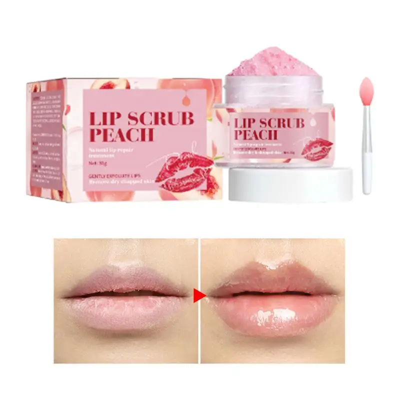 Peach Lip Scrub Lip Masque Dry Cracked Lips Skincare Lip Scrubber Lip Scrub Exfoliator Moisturizing Lip Balm Reduces Lip Lines