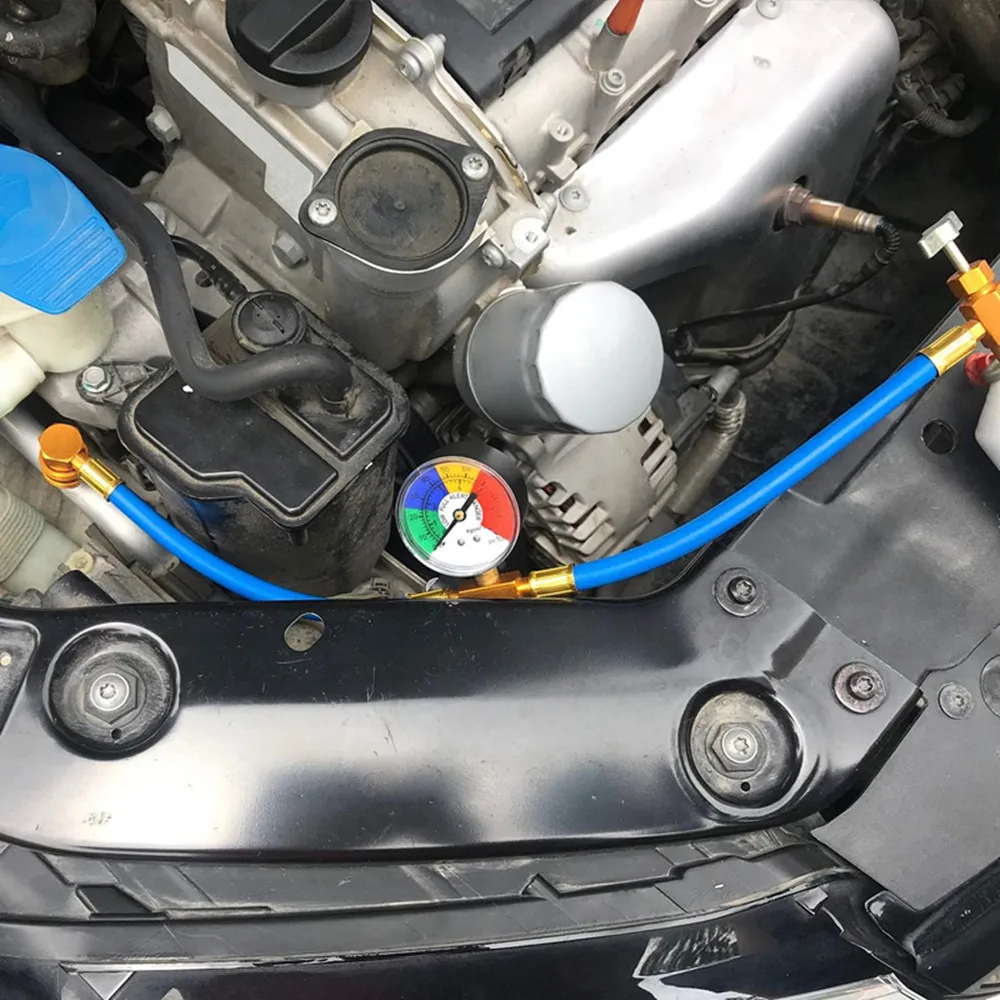 Freon R134A Auto Car Quick Coupler Connector Adapters Air Conditioning Refrigerant Adjustable Low Pressure AC Gauge
