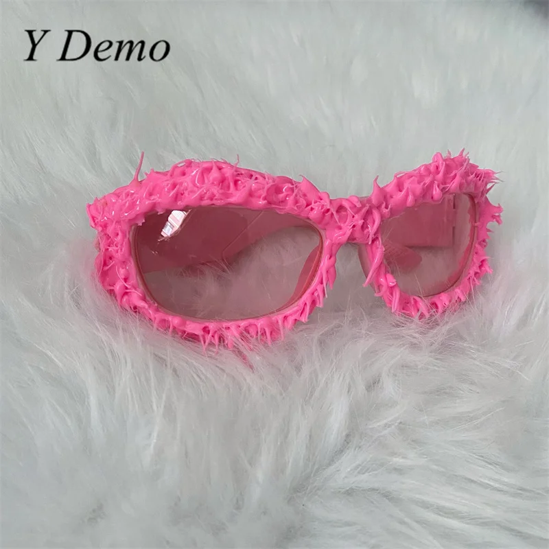 Y Demo Techwear Decorativa Plástico Eyewear Handmade Venom Spikes Óculos De Sol Cosplay