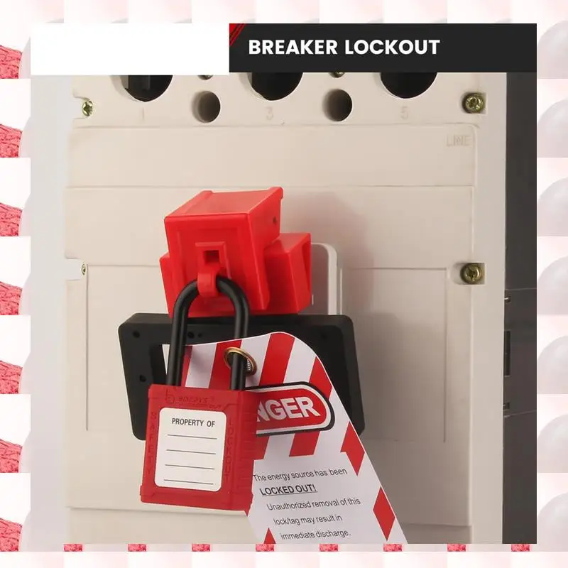 ABGN 중간 클립온 회로 차단기 잠금 장치(Lotopad Lockand Tag 포함) 480/600V 클램프온 차단기 잠금 장치 태그 아웃 C