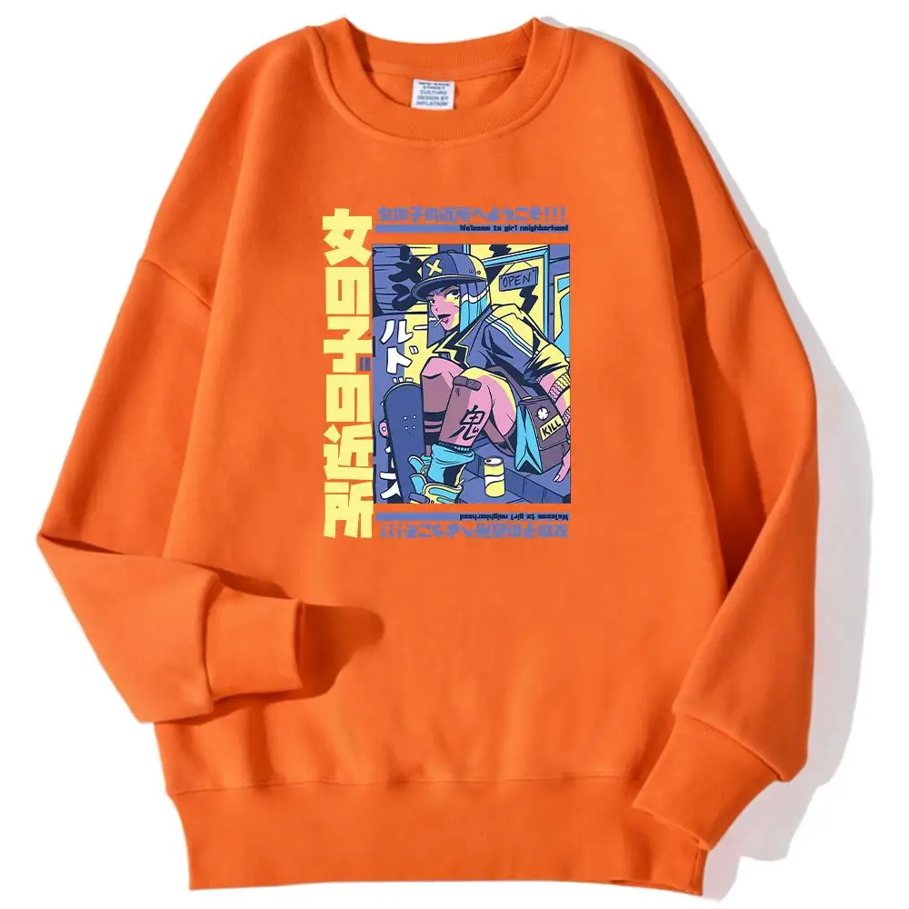 Manga Anime Waifu Girl Otaku Printing Men'S Pullovers Autumn Kawaii Hoody Trend O-Neck Loose Sweatshirt Autumn Casual Streetwear