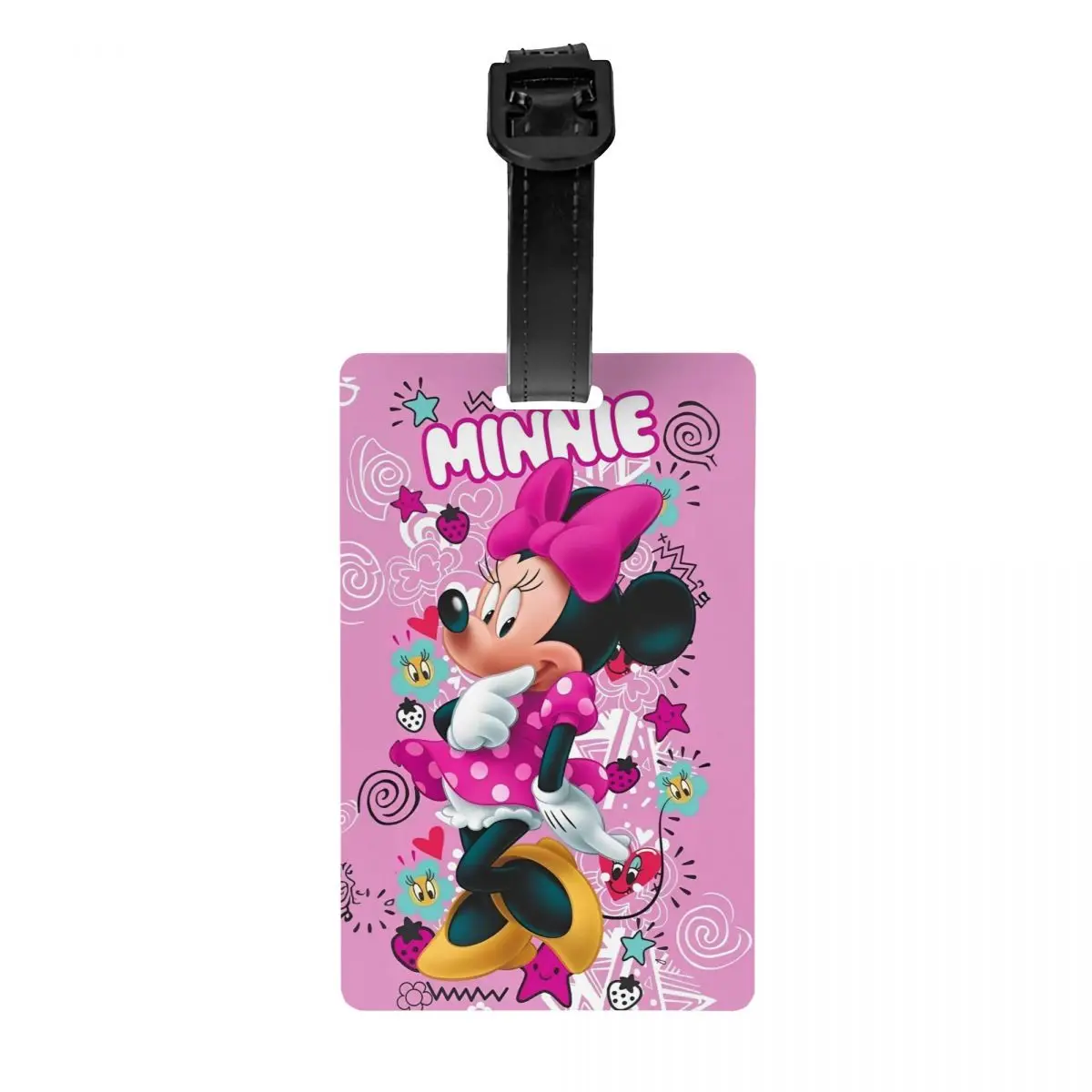 Luggage Tags Cartoon Cute Minnie Mickey Mouse Pink Holder Baggage Boarding Tags Name ID Address Luggage Bag Case Tags