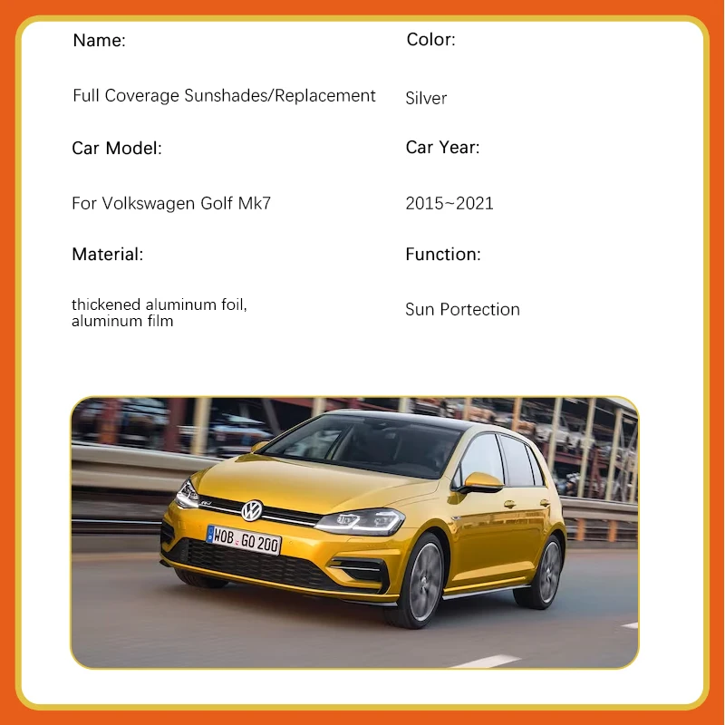Cubiertas de parasol de coche para VW Volkswagen Golf 7 Mk7 Golf7 2015 ~ 2021, almohadilla de cobertura de ventana de protección solar, accesorios para sombrillas delanteras y traseras